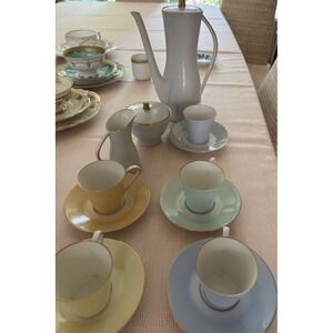 Antique‎ Edelstein Bavaria Espresso Set W/5 Cups & Saucers , Creamer And Sugar